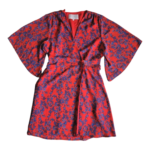 Charles Henry Dresses & Skirts - Charles Henry wrap floral dress size LP orange and blue